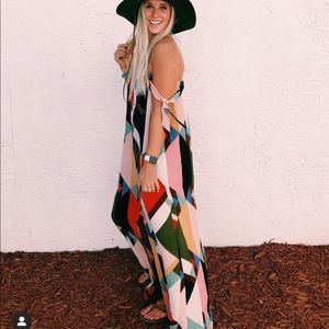 Billabong Abstract Multicolor Maxi Dress